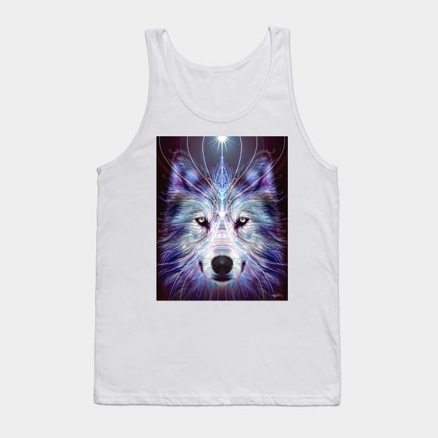 Wolf Spirit Tank Top by silviovieiraart